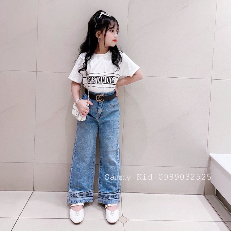 Set áo Phông Quần Jean xuông DO cho bé gái size đại 17-41kg sang chảnh cá tính