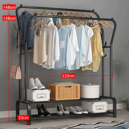Giá Treo Quần Áo Thời Trang Cao Cấp 2 Khung 2 Tầng Kèm Móc Treo Tiện Lợi