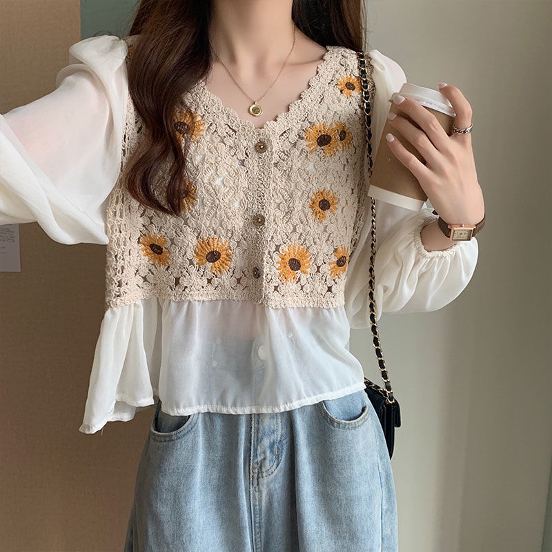 Áo Khoác Cardigan In Hoa Kiểu Pháp Thời Trang Mùa Hè Cho Nữ