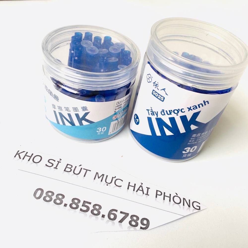 Mực xoá lọ 30 ống được đựng trong lọ nhựa vô cùng tiện dụng