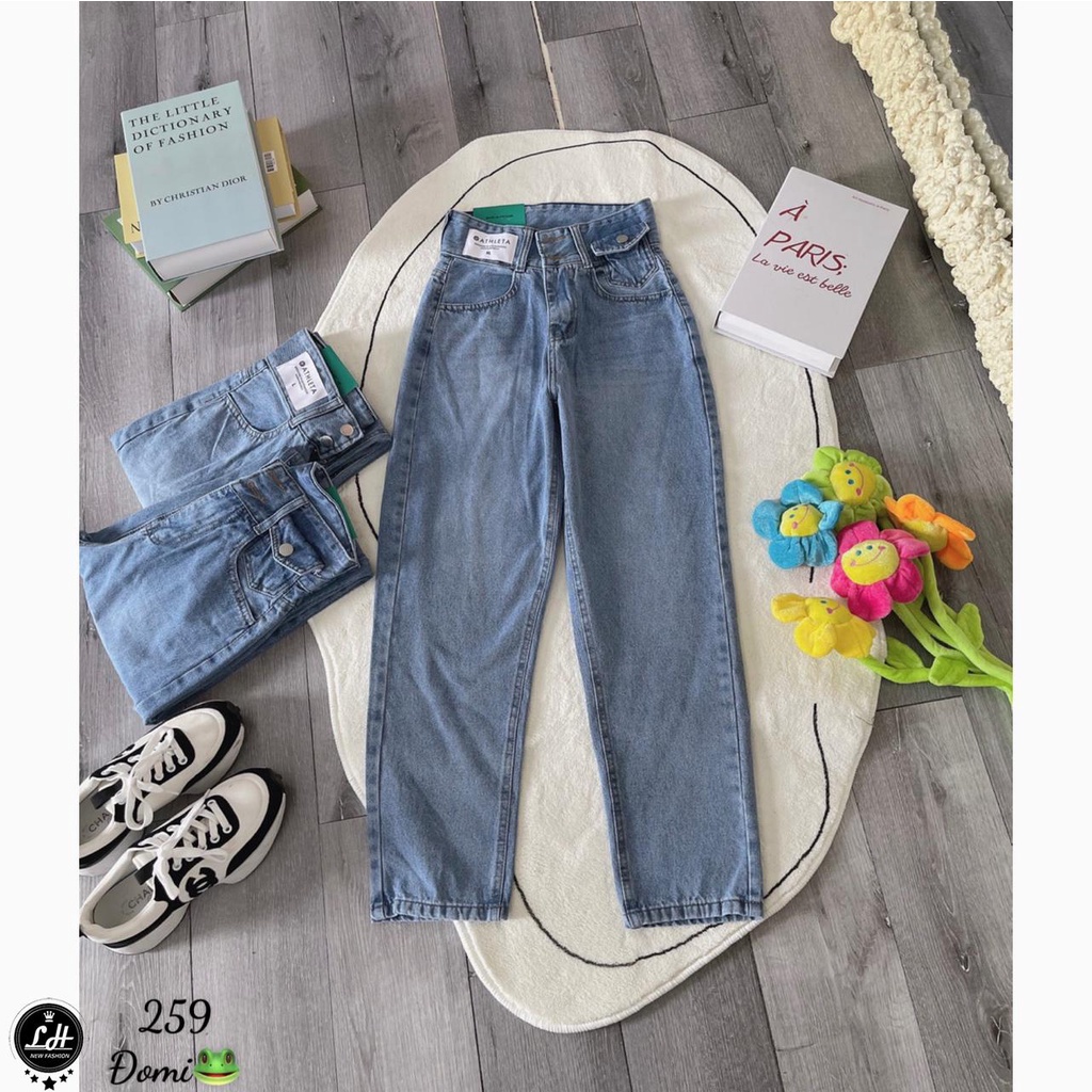 Quần bò baggy màu xanh túi nắp có tag trắng siêu cưng  Lê Huy fashion Ms 259