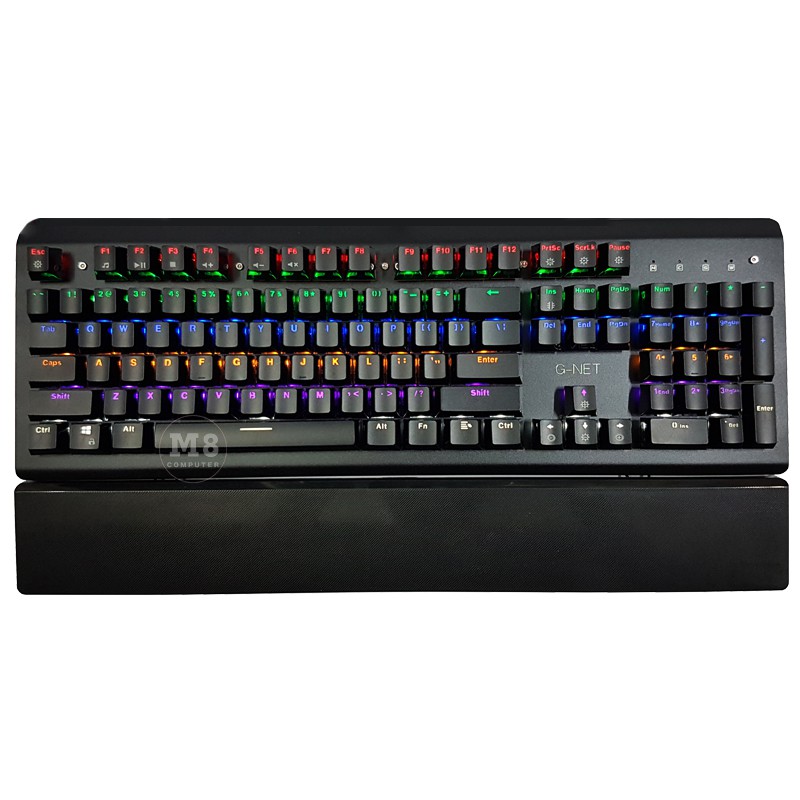 Bàn phím cơ quang G-Net LK718 có Kê Tay-Led Rainbow-Blue Switch I Keyboard Gamiing