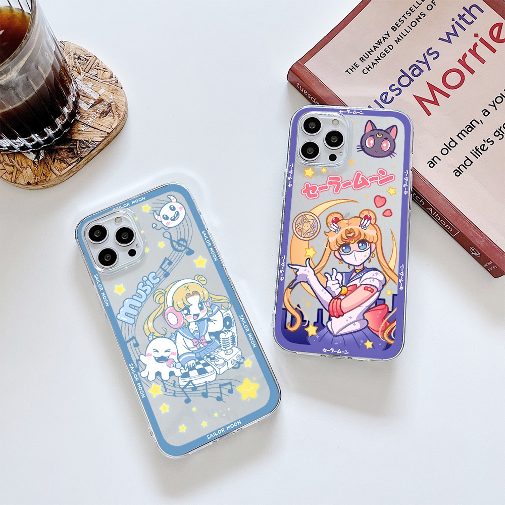 Sailor Moon Ốp Điện Thoại Họa Tiết Thủy Thủ Mặt Trăng Cho iPhone 11 12 13 pro max XS X XR XSMax 7 8 6 6s plus 5 4 SE 2020