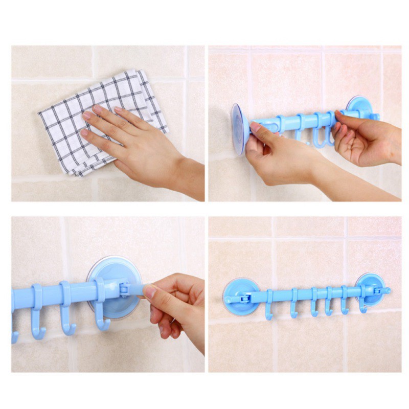 Giá nhựa gắn tường treo đồ trong phòng tắm tiện lợi