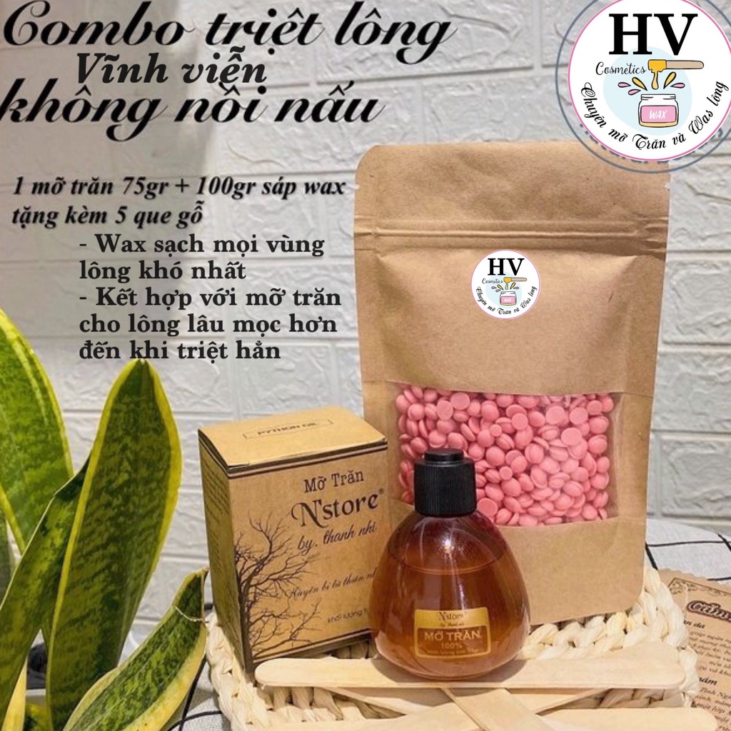 COMBO TRIỆT LÔNG -  SÁP WAX NÓNG HARD WAX BEANS và MỠ TRĂN N STORE