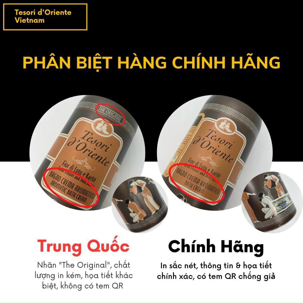 [Bill+Tem] Sữa tắm xích nước hoa Tesori D'oriente Italy 500ml Chính hãng (Hương hoa sen)