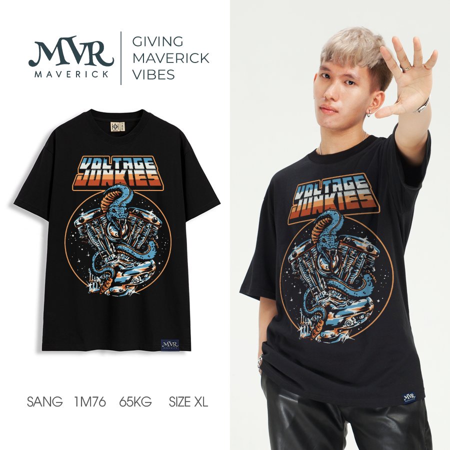 Áo thun điện áp con rắn ngầu chất nam nữ phông unisex bigsize tay lỡ cực chất localbrand MVR BB4317
