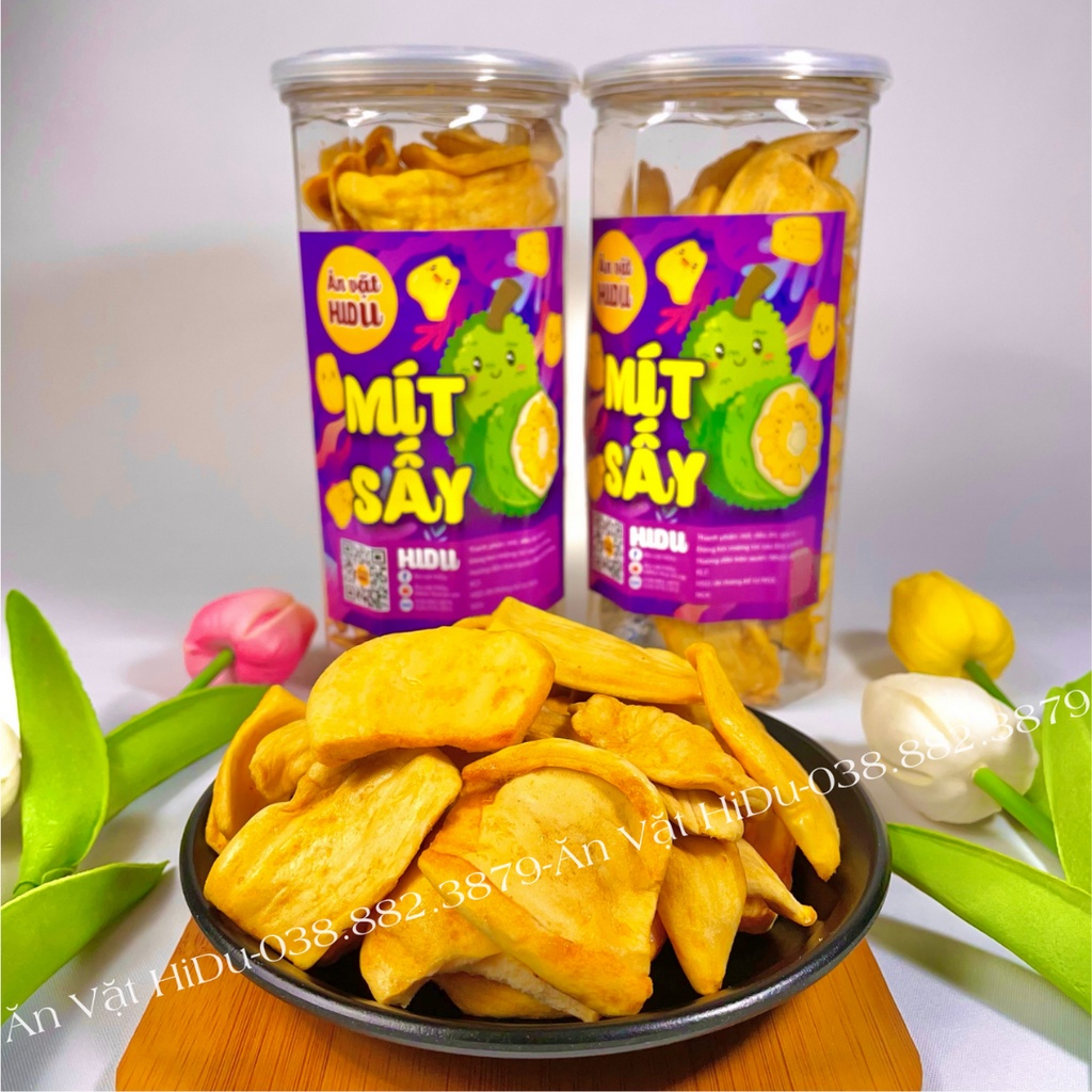 Mít sấy giòn nguyên cánh 200gr Hủ Pet Ăn vặt HiDu