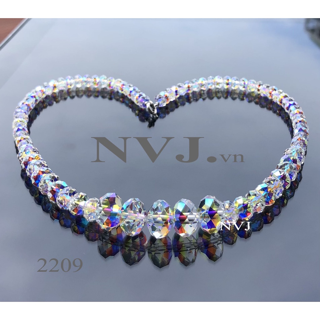 Hạt pha lê SWAROVSKI bánh cam 4, 6, 8, 12ly briolette 5040 001AB - trang sức NVJ, phaleAo