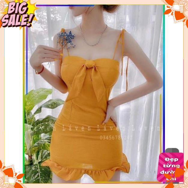 [HÀNG CAO CẤP] Đầm body 2 dây cột nơ ngực vạt bèo siêu hot | BigBuy360 - bigbuy360.vn