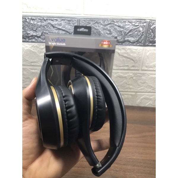 Tai nghe bluetooth choàng đầu chụp tai ivalue A8 có mic đàm thoại - Hàng chính hãng