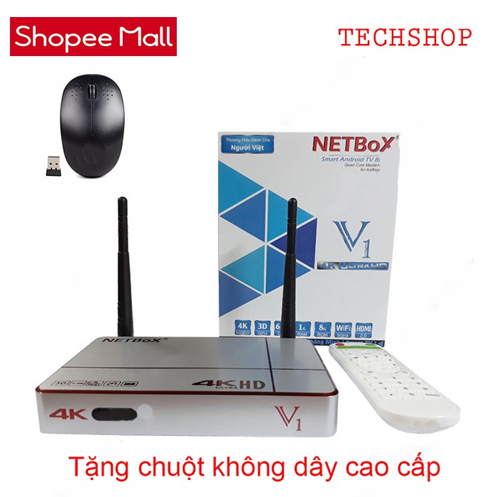 [Free] Android TV NetBOX V1- Tặng chuột không dây cao cấp