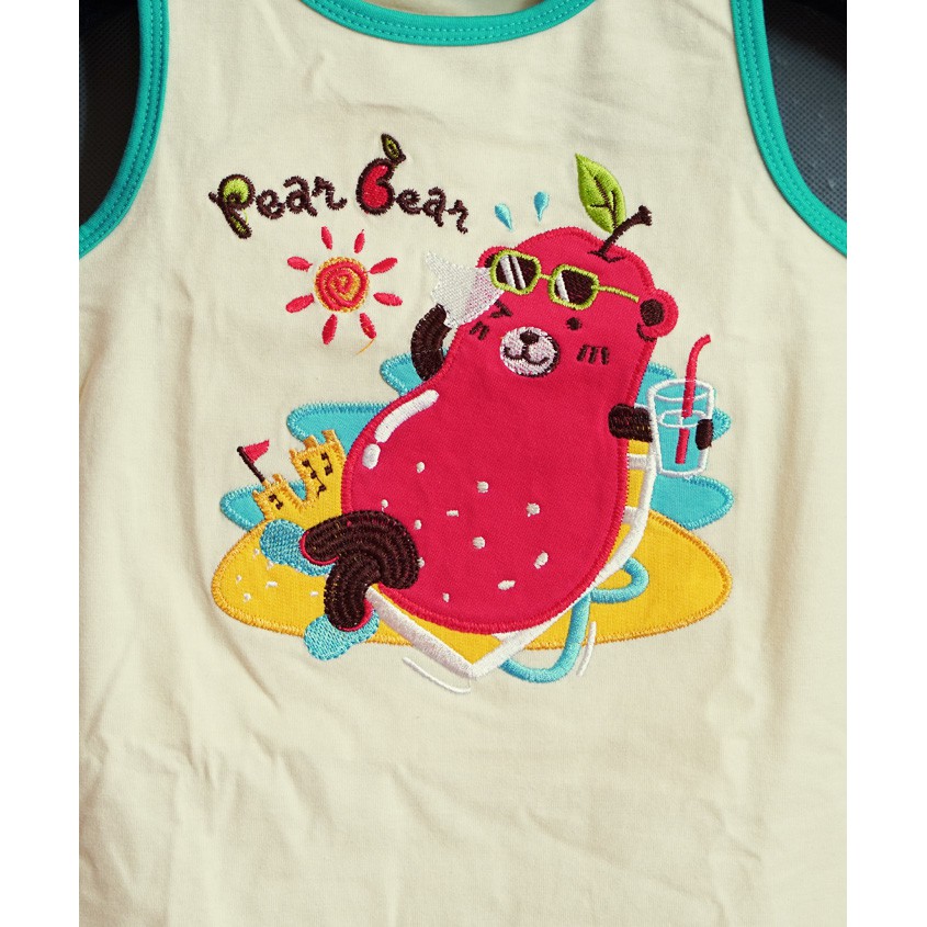 Bộ thun mùa hè thêu Gấu Hồ lô tắm biển