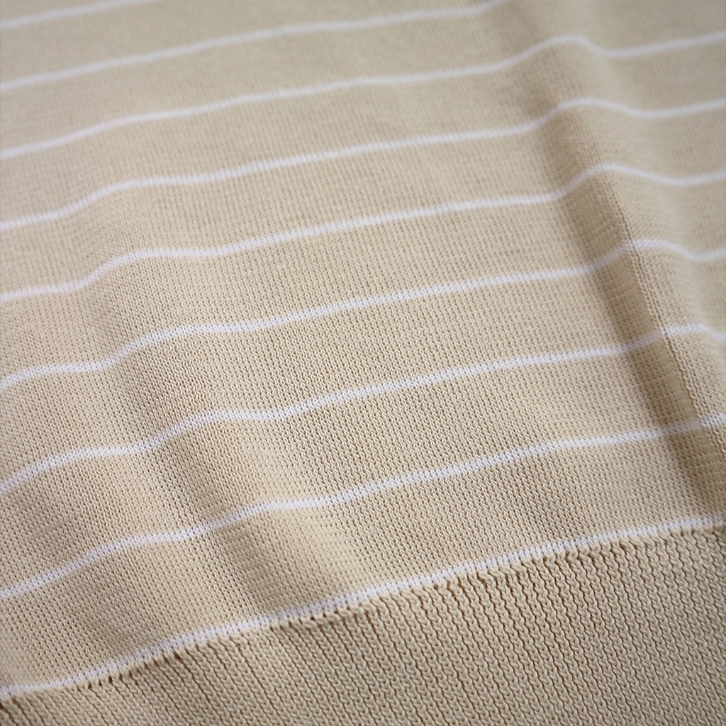 Áo mongtoghi 3 lỗ sọc trắng kem freesize dưới 52kg