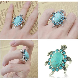 Nhẫn đeo tay dát kim cương giả ngọc lam thời trang nữ