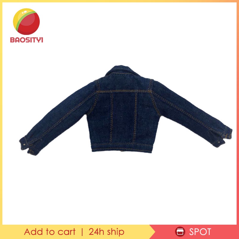 Áo khoác jean xanh cho búp bê 12 inch tỉ lệ 1/6