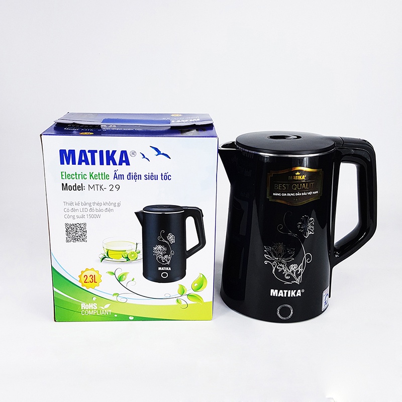 Ấm Siêu Tốc MATIKA 2.3L Đen MTK-29