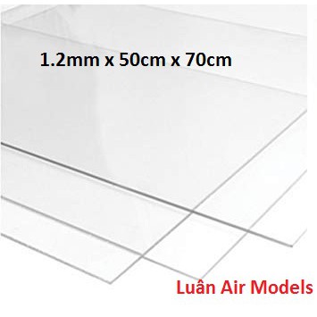 1.2mm khổ 50x70cm Combo 3 tấm nhựa mica cứng trong suốt làm hồ cá, hộp kính, ốp biển số, trang trí (VA178x3)- Luân Air