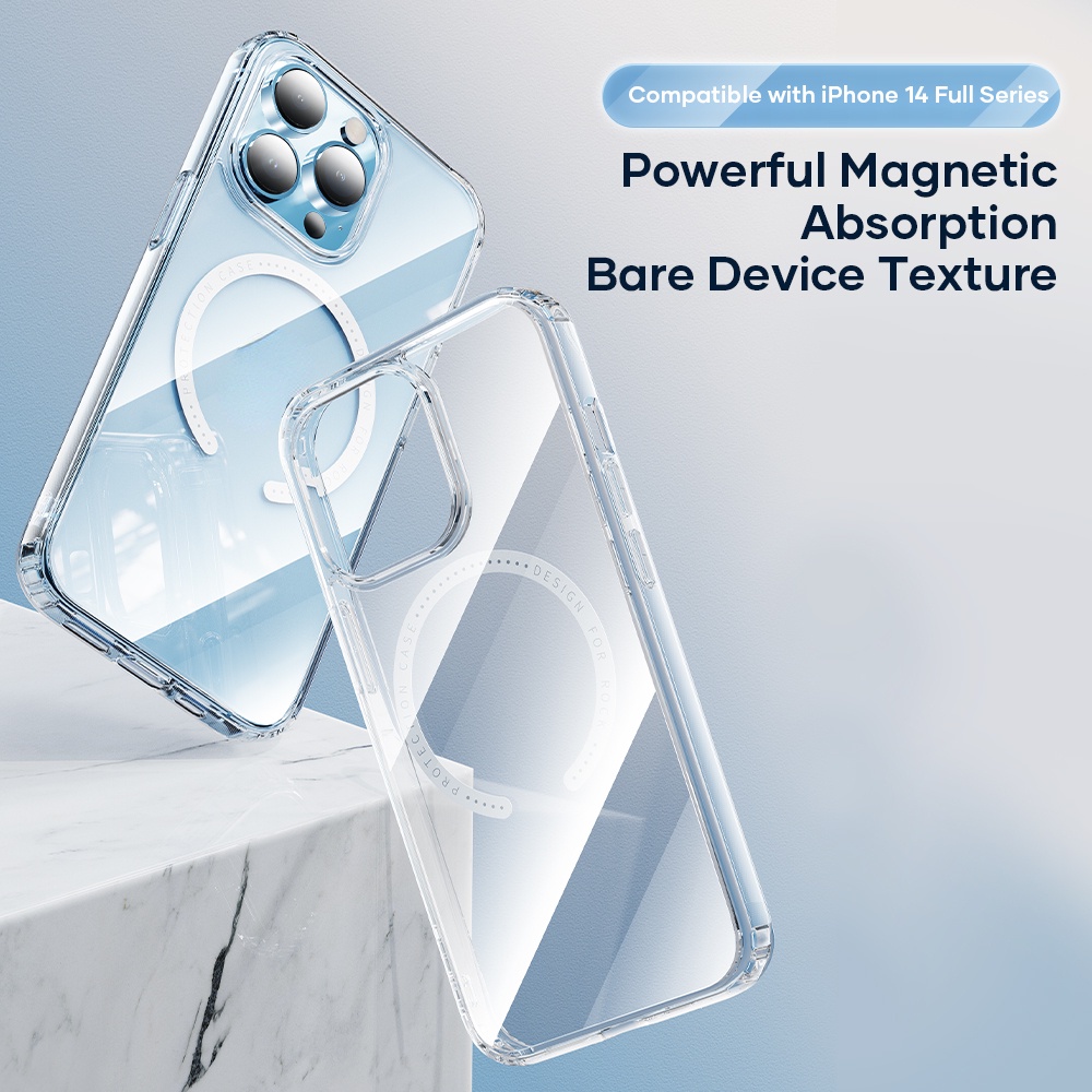 Ốp Điện Thoại Cứng Trong Suốt Siêu Mỏng Từ Tính Chống Sốc Cho iPhone 14 / 14 Pro / 14 Plus / 14 Pro Max