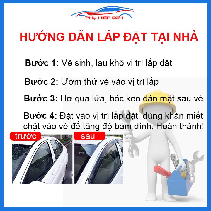 Vè mưa Civic 2006-2007-2008 vè chỉ mạ che mưa bảo vệ xe