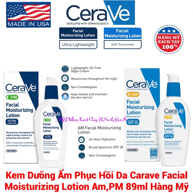 Kem dưỡng da ban đêm CeraVe Facial Moisturizing Lotion PM 4% Niacinamide