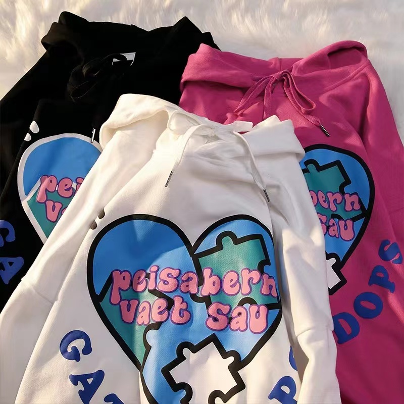 NRVP Áo Hoodie Tay Dài Oversize In Họa Tiết Phong Cách Hàn Quốc Kiểu Mới Cho Nam / Nữ