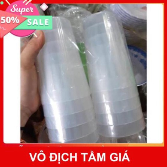 [ Bán giá gốc ] Cốc nhựa trắng sọc uống nước , uống nước mía