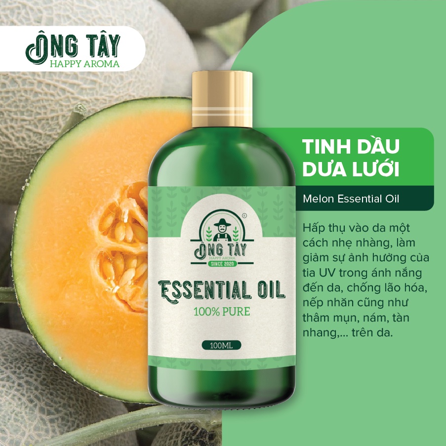 Tinh dầu hữu cơ Organic Dưa Lưới ÔNG TÂY mẫu thử 100ml.