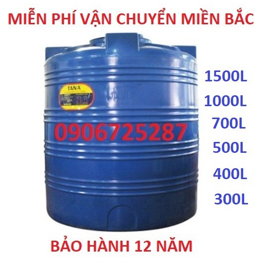 Bồn nước nhựa Tân Á đứng, 300L-1500L, bảo hành 15 năm