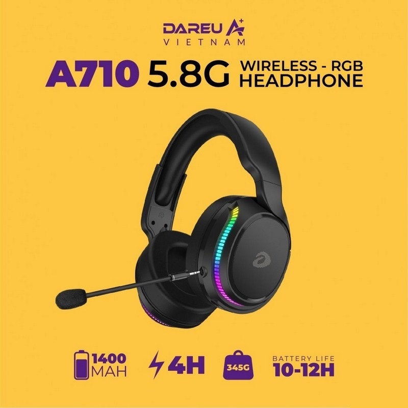 Tai nghe Gaming Dareu A710 RGB 7.1 không dây