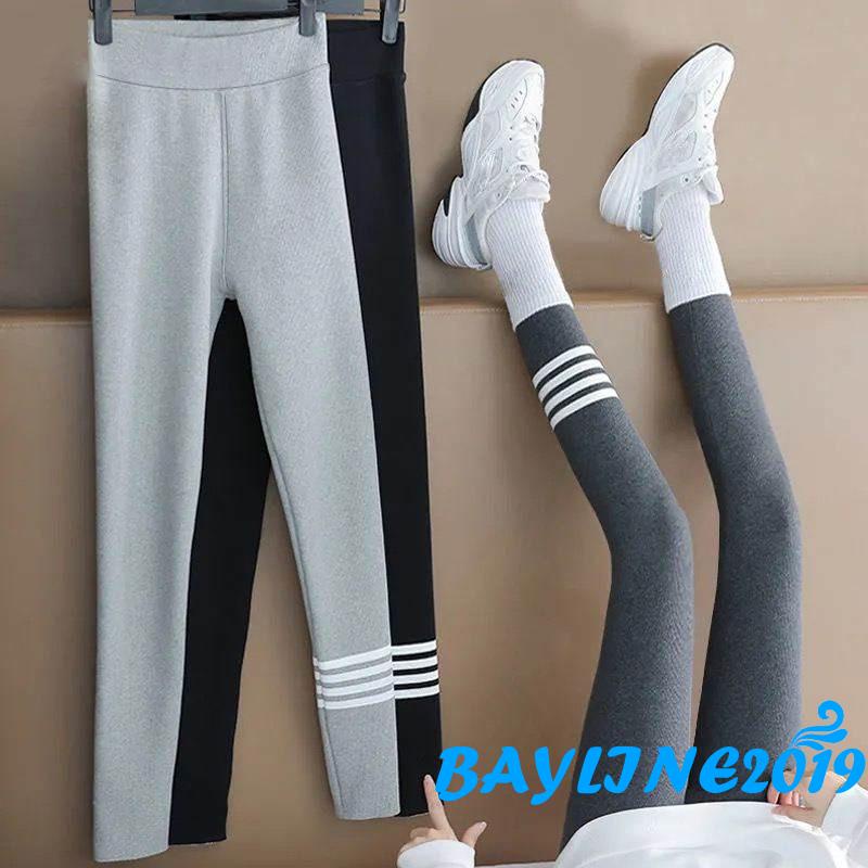 Quần legging cạp cao dáng ôm định hình bụng kẻ sọc cho nữ tập thể thao yoga