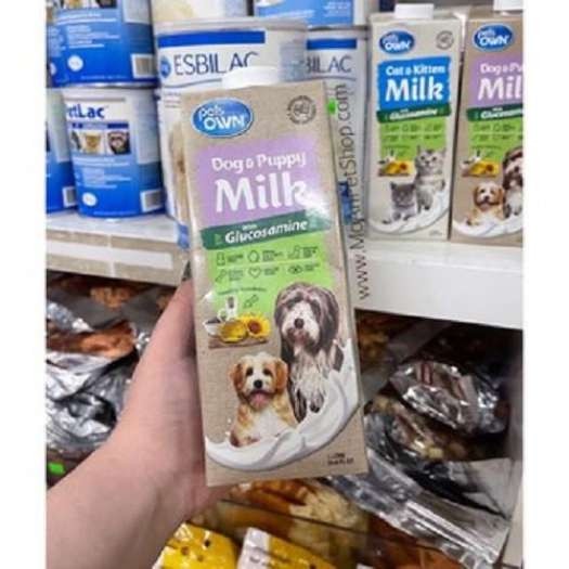 Sữa nước Pet Own Dogs &amp; Puppy Milk cho chó mèo 1L (Úc) bổ sung Glucosamin