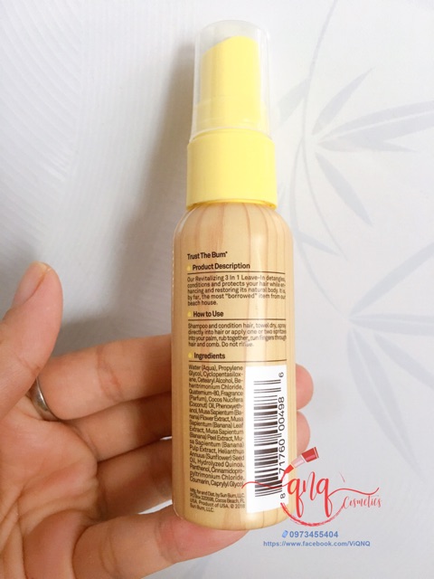 Xịt dưỡng tóc Sun Bum 3 in 1 Leave In -USA
