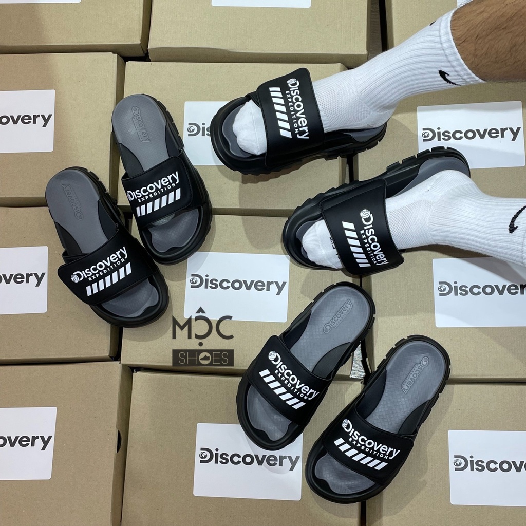 Dép quai dán DISCOVERY - màu *Đen/Xám* - CODE: DXLP2101N BKS