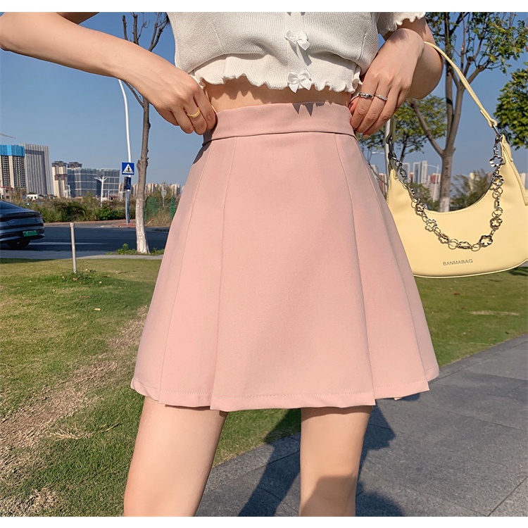 Xiaozhainv Váy Chữ A Lưng Cao Xếp Ly Thời Trang Mùa Hè Hàn Quốc Cho Nữ