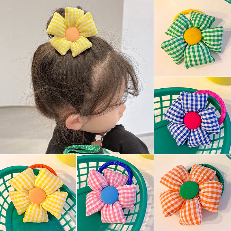 Kẹp tóc hình hoa, Dây buộc tóc co giãn đính hoa