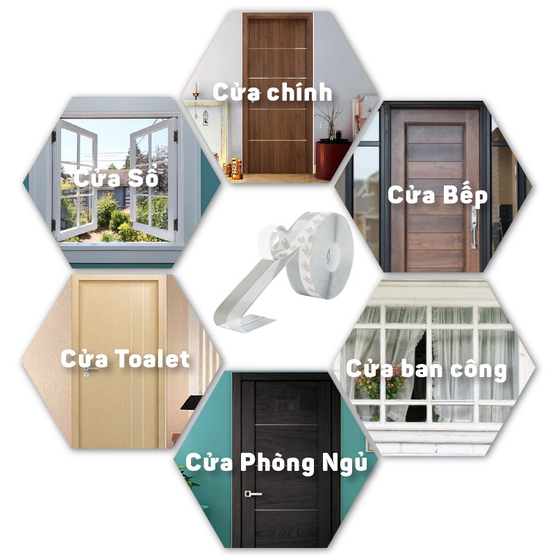 Gioăng 3 lớp chặn khe hở chống ồn, chống gió lùa, chống khói bụi - MEGAMART