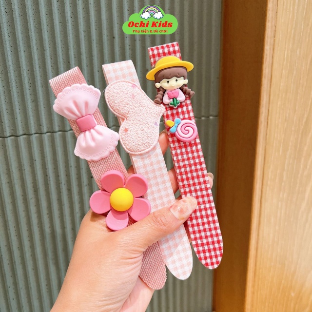 Bờm dán tóc cho bé gấp gọn, miếng dán tóc mái tiện lợi, băng đô dán, dính tóc mái bé gái Ochi Kids