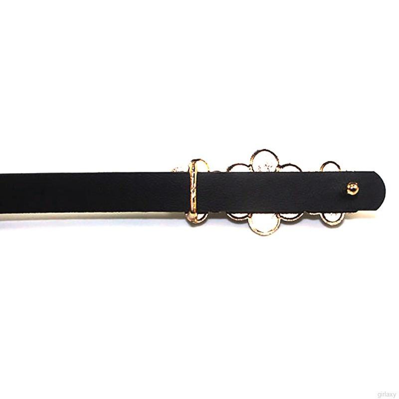 Thắt Lưng Da Pu Khóa Kim Loại Màu Trơn Thời Trang Hàn Quốc Cho Nữ