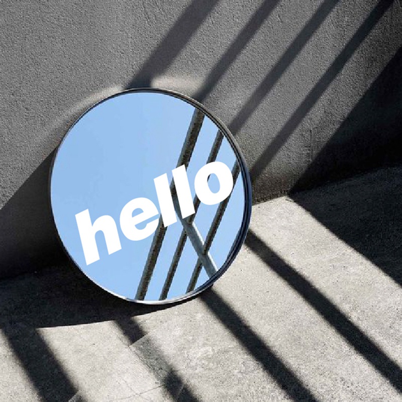 Miếng Dán Tường Hình Chữ Hello Hiệu Ứng Gương