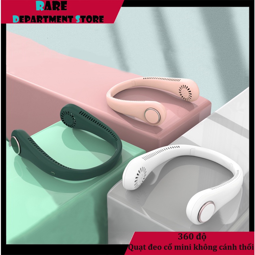 Rare Department Store,QuạT Nhỏ đEo Cổ KhôNg Lá QuạT SạC Usb Mini CầM Tay Gió LớN - QuạT LườI Di độNg Cổ Treo