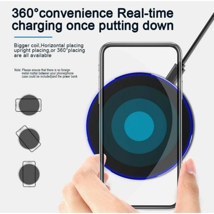 Đế sạc nhanh Qi không dây tròn 10W hợp kim nhôm thích hợp cho Samsung Huawei Xiaomi Oppo iPhone 12 Pro Max 11 Pro XR XS