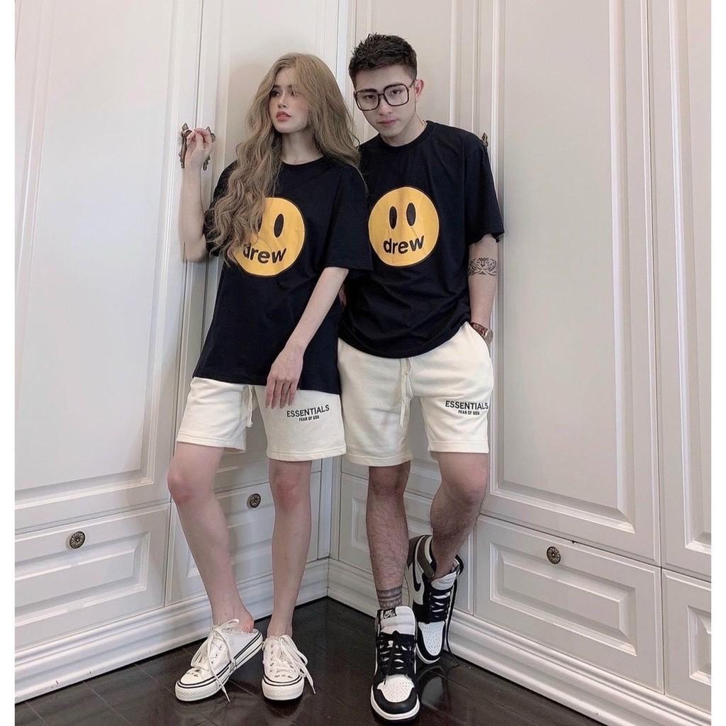 Áo thun tay lỡ DREW House Mặt cười , Áo thun unisex nam nữ form rộng oversize chất liệu Cotton