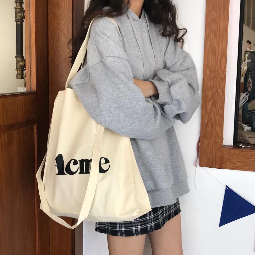 Túi xách vải canvas đeo vai kiểu dáng đơn giản trẻ trung dành cho nữ