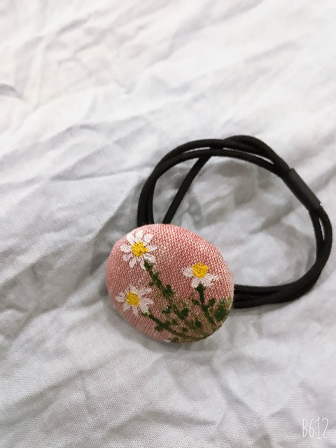 Cột tóc handmade thêu hoa/hoạ tiết/ vẽ hình ngộ nghĩnh