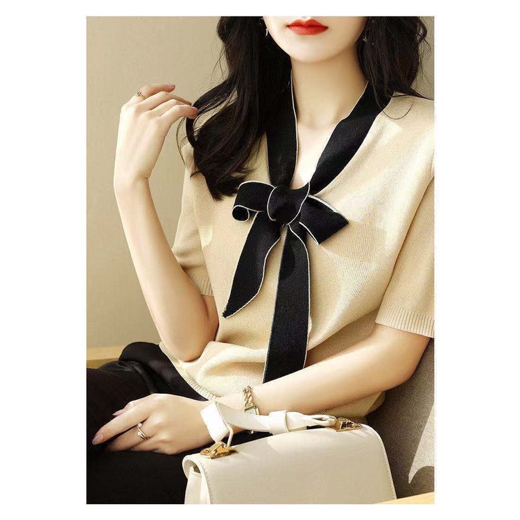 Áo Thun Lụa Lạnh Tay Ngắn Dáng Rộng Thời Trang Mùa Hè Dành Cho Nữ