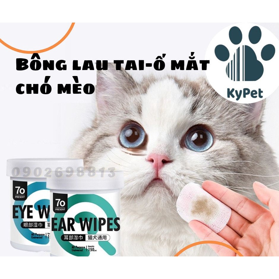 Bông Lau tai- ố mắt Cho Chó Mèo 150 miếng
