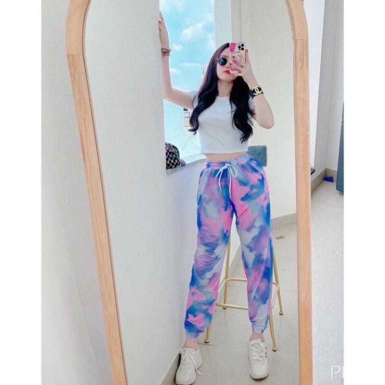 Set áo thun quần loang màu, Set bộ thể thao nữ loang màu hàng cao cấp | BigBuy360 - bigbuy360.vn