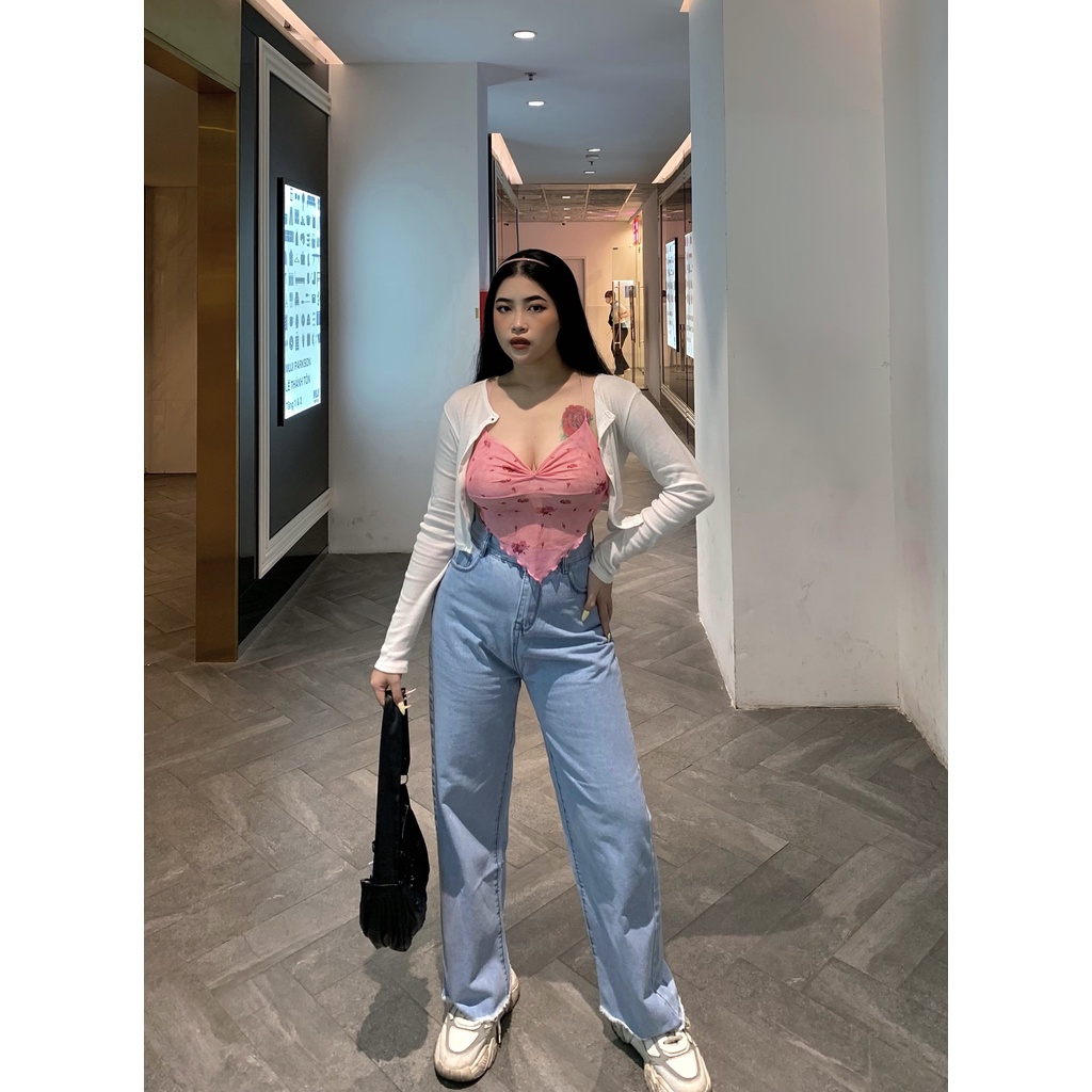 (Quần BigSize 30-35) Quần Ống Suông Tua Lai Xanh Nhạt, Không Co Giãn | BigBuy360 - bigbuy360.vn