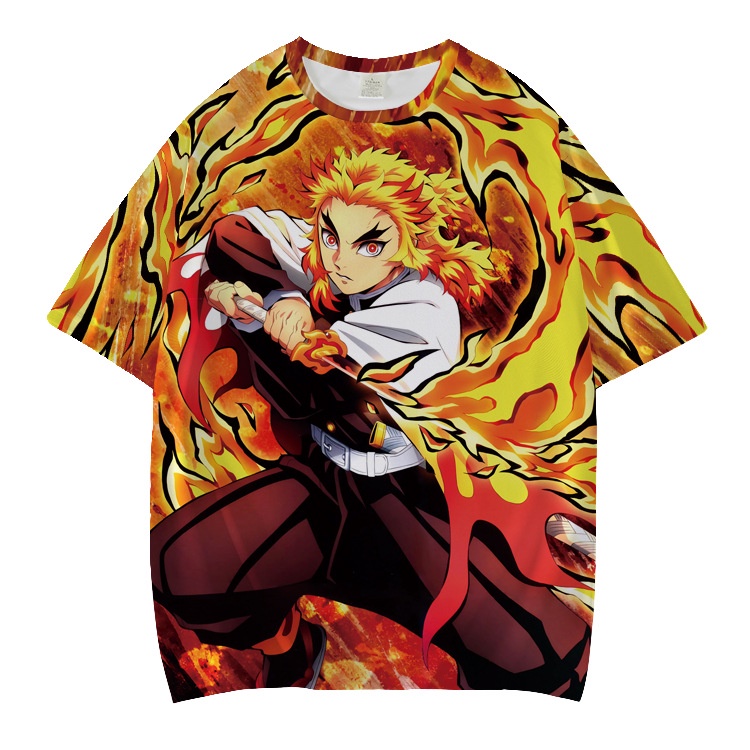 Áo Thun Tay Ngắn Cổ Tròn In Hình Anime Tanjirou Nezuko Merchandise Thời Trang Mùa Hè Cho Nam Và Nữ